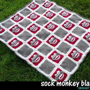 Sock Monkey Baby Blanket Crochet Pattern on Luulla