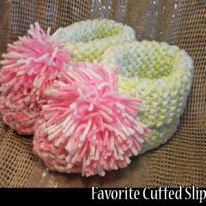 Favorite Cuffed Slippers For The Family Knitting Pattern on Luulla