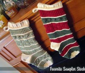 Favorite Sampler Christmas Stocking Knitting Pattern