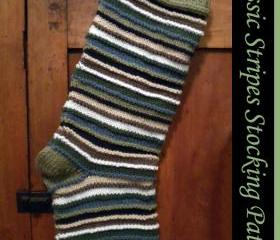 Classic Stripes Christmas Stocking Knitting Pattern