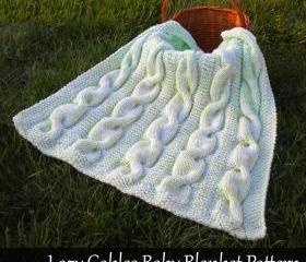 Lazy Cables Baby Blanket Knitting Pattern