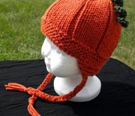Perfect Pumpkin Hat with Earflaps Knitting Pattern
