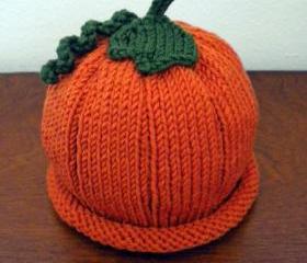 Perfect Pumpkin Hat (Sportweight Yarn) Knitting Pattern