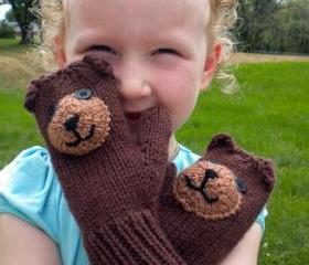 Teddy Bear Mittens Pattern