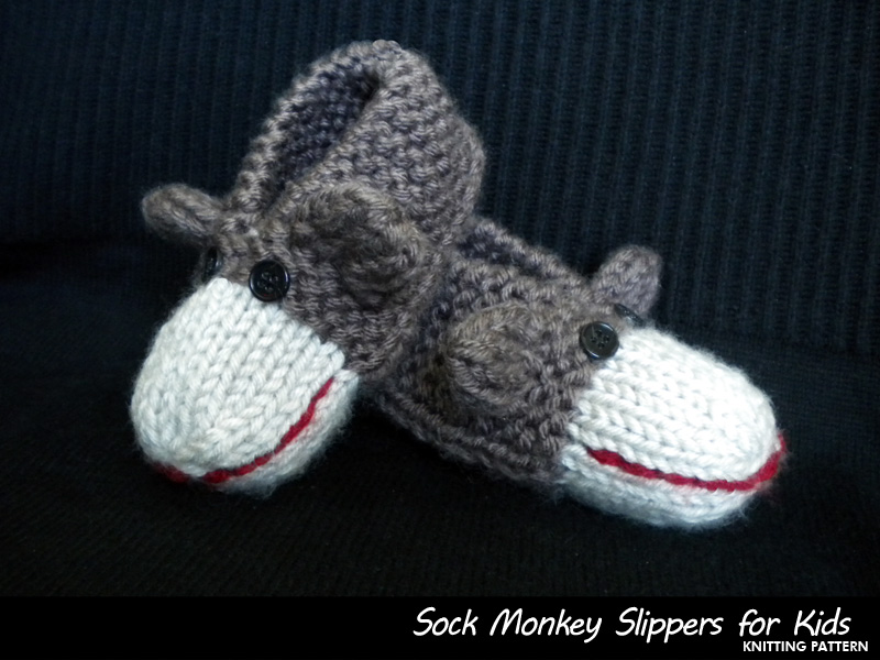 Pattern knitting Kids kids for Knitting for slippers Sock  Slippers patterns Monkey